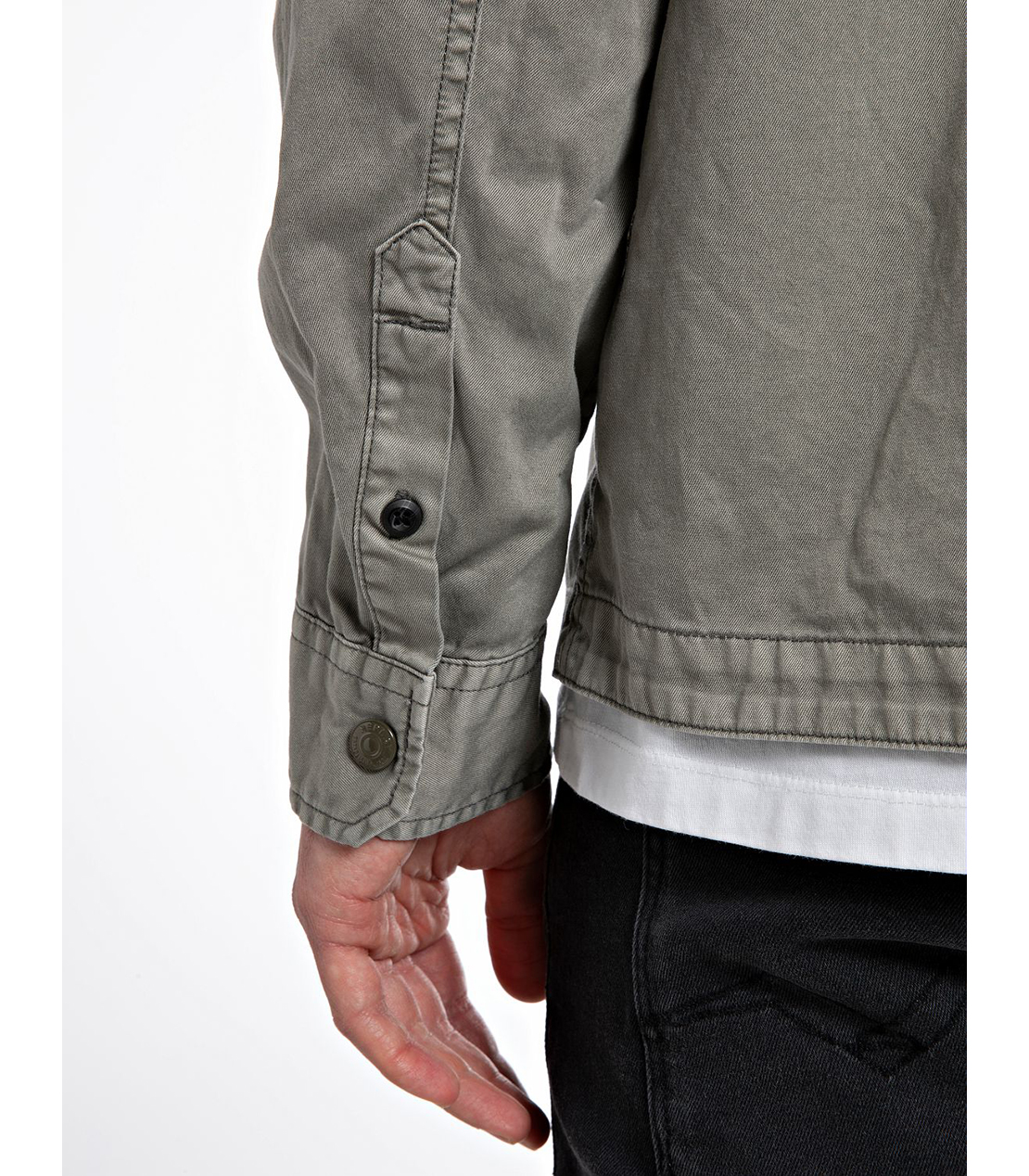 ライトコットンツイル フルジッパーシャツ 詳細画像 ミリタリーグレー 6